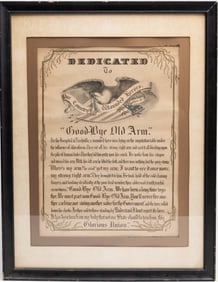 19th Century Civil War "Goodbye Old Arm" Litho