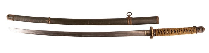 Japanese Samurai Sword Katana w/ Scabbard Signed To Tang