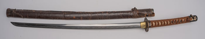 Japanese Samurai Sword Katana w/ Scabbard Signed Kunikiyo