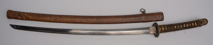 Japanese Samurai Sword Katana w/ Scabbard Signed Yoshimichi