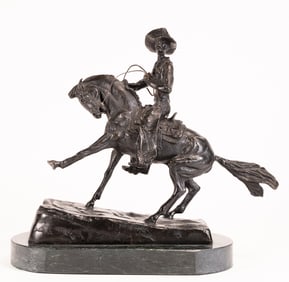 Frederic Remington ( USA 1861-1909) Bronze Cowboy Sculpture