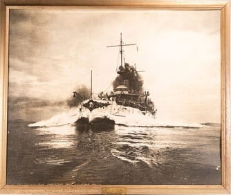 Enrique Muller ( America 1881-1921) "The USS Connecticut"