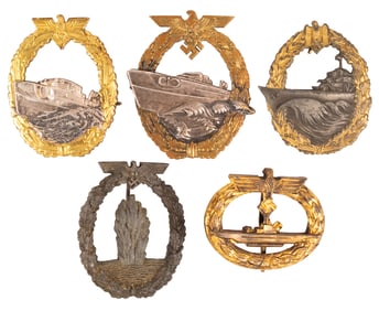 WWII German Army Kriegsmarine Badge Collection Schwerin S.H.U.Co