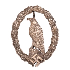 WWII German Luftwaffe Retired Pilot Badge CE Junker Berlin SW 68 Silver Plated