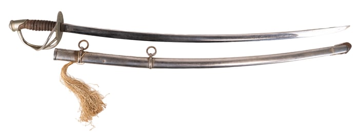 Civil War 1863 US Ames Mfg Chicopee Cavalry Sword w/ Scabbard