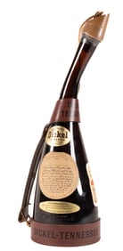 1964 George Dickel Powderhorn Bottle First Release Sour Mash Whisky 1 Quart 90 Proof Bottle