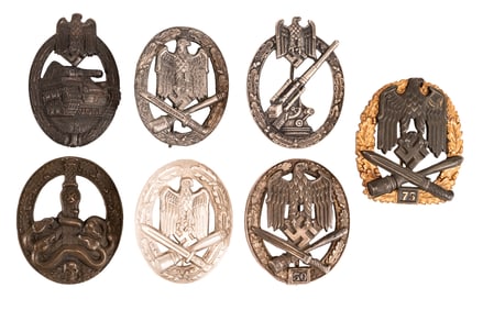 WWII German Army Badge Collection Artillery Assault Tank Assault Anti Partisan etc.
