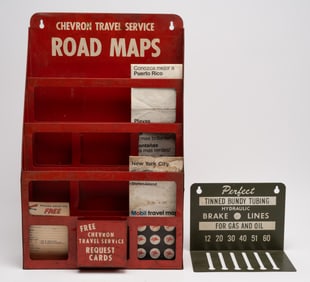 Chevron Gas Road Map Gas Station Advertisment Display Rack