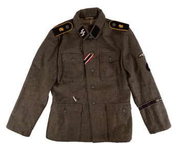 WWII German Waffen SS LAH Cavalry EM Combat Tunic w/ Full Insignia