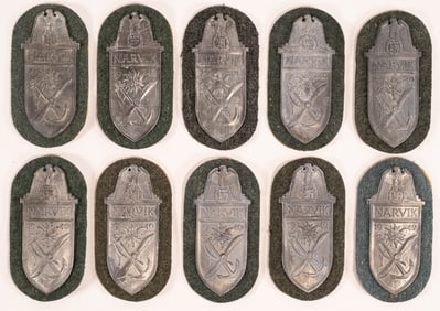 WWII German Army HEER 1940 NARVIK Sleeve Shield Collection