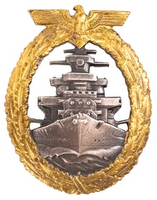 WWII Naval Kriegsmarine Hi Sea Fleet Badge