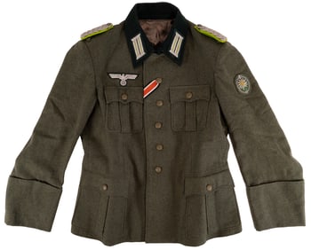WWII German Army Major Panzer Grenadier Officers Combat Tunic w/ Insignia