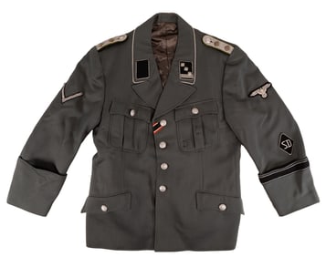 WWII German Police SS Hauptsturmf?hrer Officer Tunic w/ Insignia