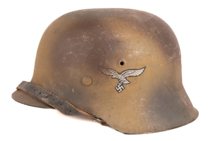 WWII German Luftwaffe M42 Single Decal Normandy Camo Helmet