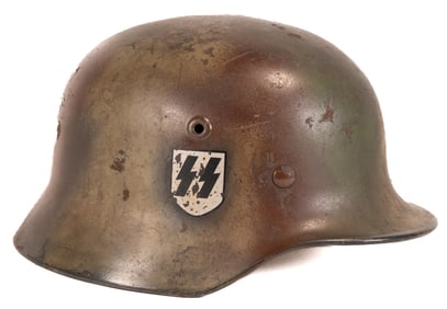 WWII German Waffen SS Single Decal Normandy Camo M40 Helmet