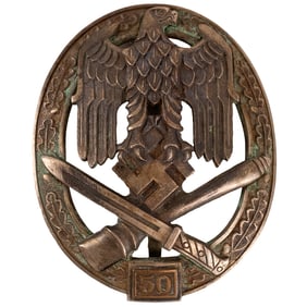 WWII German General Assault Badge 50 Engagements (Allgemeines Sturmabzeichen)