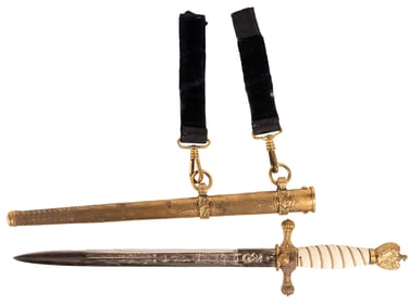 WWII German Kriegsmarine Dagger w/ Scabbard & Hangers