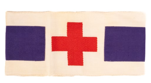 WWII German Wehrmacht Catholic Protestant Chaplain Armband Marked