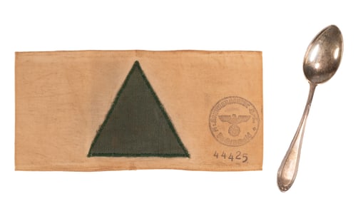 WWII German Concentration Camp Armband & Buchenwald Spoon