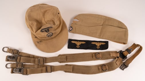 WWII German Afrika Korps Tropical Uniform Items Lot AK Fieldgear