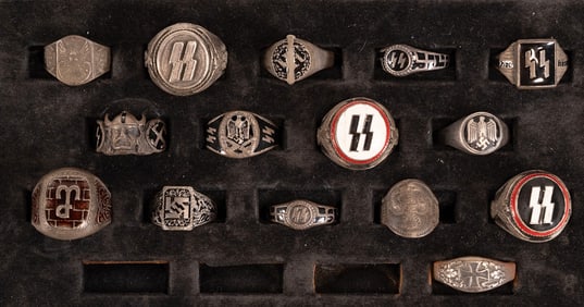 WWII German Ring Collection 800 Silver Lot of 15