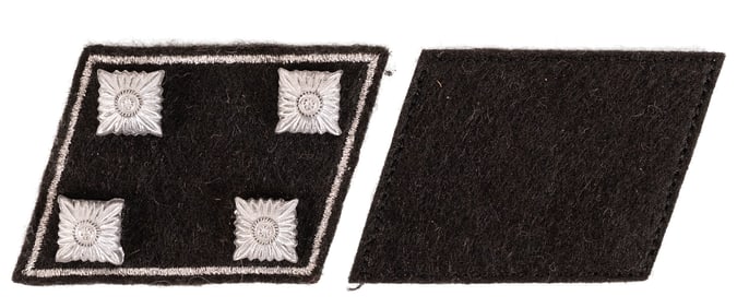WWII German SS Officer Brigadef?hrer Collar Tabs RZM Tag