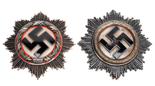 WWII German Lot Cross in Silver CF Zimmermann Pforzheim & Cross in Gold 2pc