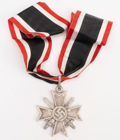 WWII German Knights Cross War Merit w/ Swords Deschler & Sohn Munchen 900 Silver