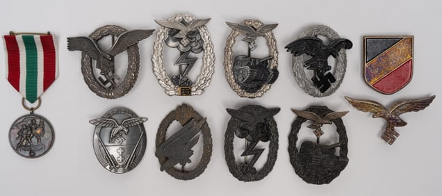 WWII German Luftwaffe Badge Collection Gebruder Weferhoff CE Juncker CE Junker etc 10pc