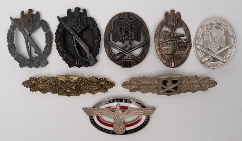 WWII German Army Badge Collection Assault Combat Josef Felix & Sohn FEC F&BL etc 8pc