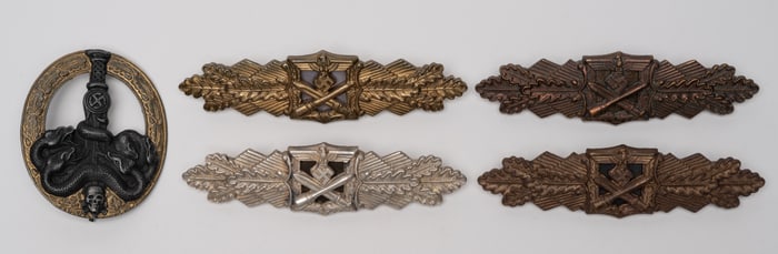 WWII German Army Combat Clasp & Badge Collection Fec WE Peekhaus Berlin FLL etc 5pc