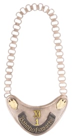 WWII German XI 1 Bahnhofsmache Field Gorget & Neck Chain DRGM