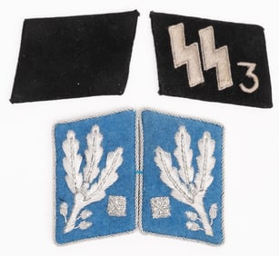 WWII German SS & SA Collar Tab Collection RZM Tag 3pc