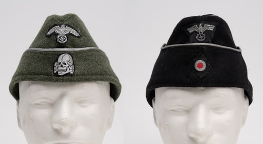 WWII German Panzer / SS Cap Collection Marked Dated 2pc