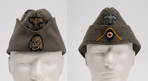 WWII German Overseas Cap Collection SS / Army Calvary 2pc
