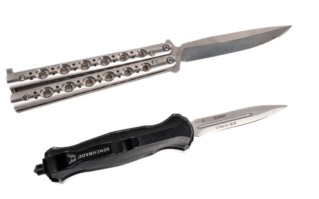 Benchmade Knives Lot 2Pcs Bali-Song Butterfly & Black McHenry Otf Automatic Knife (1 of 13)