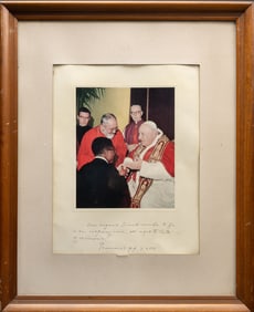 Pope Saint John XXIII Signed Color Photo Framed