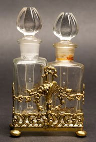 20th c. Apollo Studio Art Glass Perfume Bottle Vanity Set w/ Stoppers
