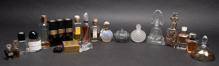 Large Perfume Bottle Collection Hermes Lalique Chanel etc