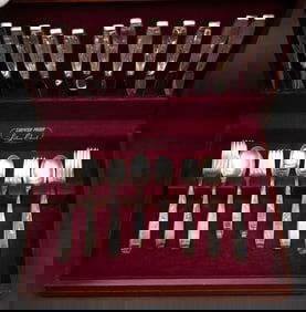 Frank Smith "Mayfair" Pattern Sterling Silver Flatware Set For 12 Over 1700 Grams