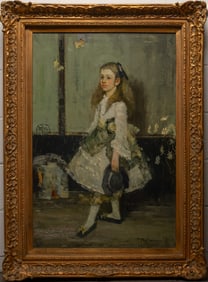 James Whistler ( US 1834-1903) "Miss Cicely Alexander" Oil on Canvas