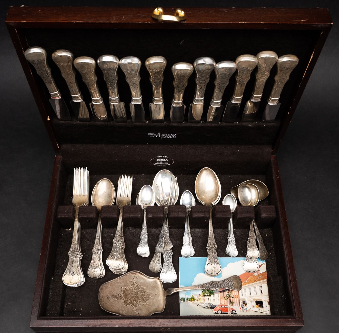 F Morken Norway 830 Silver Flatware Set For 12 - 2000 Grams (1 of 11)