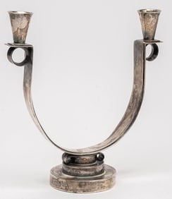 Georg Jensen Art Deco Sterling Silver Candelabra