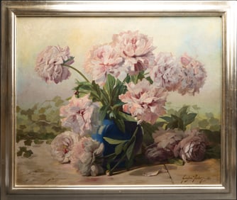 Eugene Peeters ( US 19th c. ) Still Life Oil on Canvas