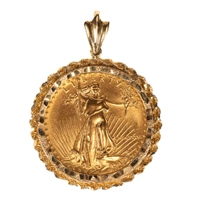 1987 Gold Coin Pendant American Liberty