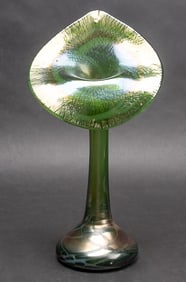 Loetz Austria Jack in Pulpit Iridescent Art Glass Vase