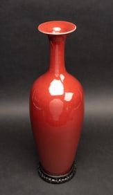 Large Chinese Oxblood Sang De Boeuf Porcelain Vase