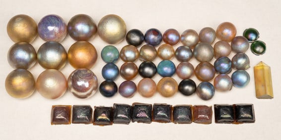 19th c. LCT Tiffany Studio Art Glass Tiles Parts etc 41pc