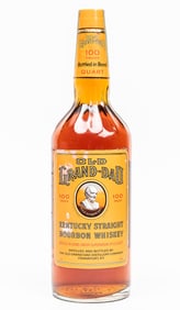 1969 Old Grand-Dad Bourbon Whiskey 100 Proof One Quart Bottle Unbroken Tax Strip