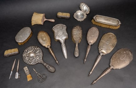 Sterling Silver Vanity Collection Brush Mirror Comb Compact etc